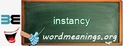 WordMeaning blackboard for instancy